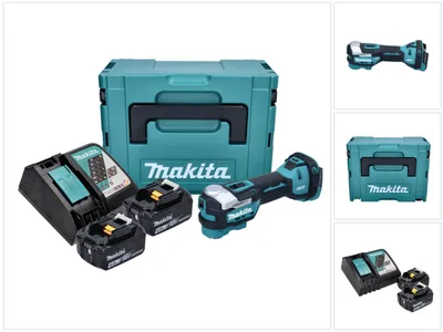 Zdjęcie produktu dla Akumulatorowe narzędzie wielofunkcyjne Makita DTM 52 RMJ 18 V Starlock Max Brushless + 2x akumulator 4,0 Ah + ładowarka + Makpac