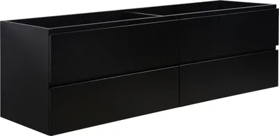 Produktbild von Waschbeckenunterschrank Angela 160cm - Mat Schwarz - Unterschrank Badmöbelset