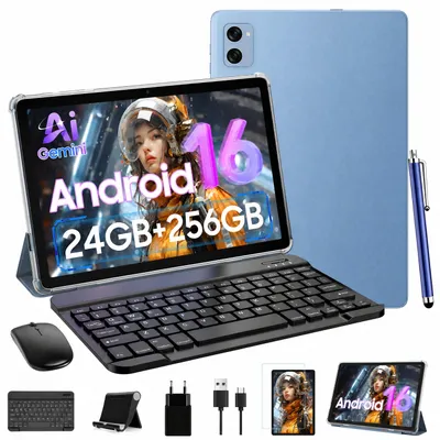 Obrázok produktu pre T20, tablet s Androidom 16, 10,1 palca, 24 GB RAM (8 + 16, rozšíriteľné) + 256 GB ROM (možnosť rozšírenia na 2 TB pomocou TF karty), s príslušenstvom. Tablet-PC, podpora Widevine L1, 5G WiFi, Gemini Al Magic