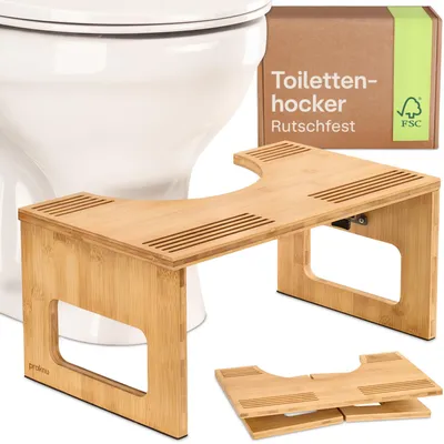 Produktbild von Praknu Klappbarer Toilettenhocker aus  Bambus-Holz