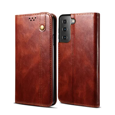 Immagine prodotto di Custodia per Samsung Galaxy S21 5G, portafoglio in pelle flip case con funzione di stand rosso