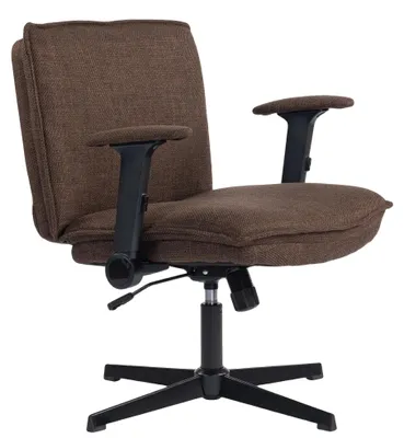 Image de Chaise de bureau, réglable en hauteur, accoudoirs rabattables, marron