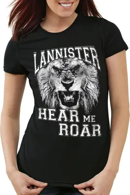 Produktbild von style3 Lannister Hear me Roar College Damen T-Shirt, Farbe:Schwarz, Größe:M
