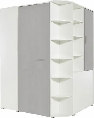 Immagine prodotto di Armadio angolare Joker Armadio 124x148x198cm walk-in bianco cemento grigio chiaro