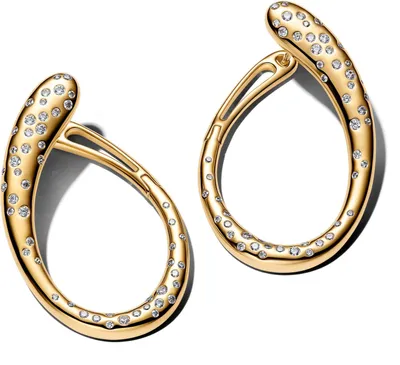 Produktbild von Pandora Organically Shaped Stone-Set Hinged Hoop 264660C01 Ohrringe