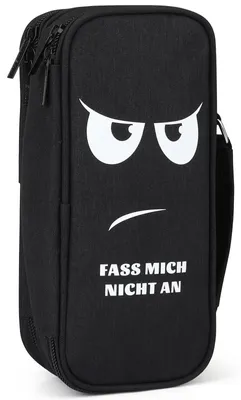 Produktbild von Schwarzes Federmäppchen mit großem Fassungsvermögen und Organizer, 5 Fächer, für Schule und Büro.