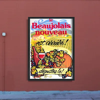 Produktbild von Poster - Canvas - Leinwand - 21 cm x 29,7 cm - Fotoposter - Leinwandkunst - der Neue Beaujolais Wein
