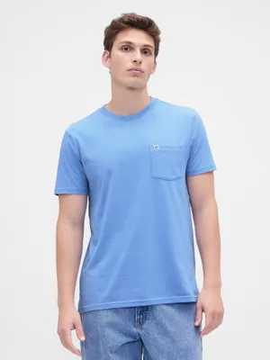 Produktbild von GAP T-Shirt mit Rundhalsausschnitt, kurzen Ärmeln und Brusttasche, Größe XS, mit Logo