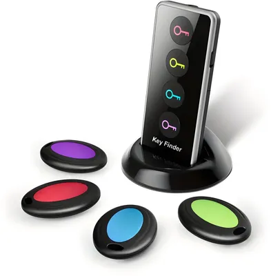Productafbeelding van PolkaHome® Sleutelvinder Keyfinder – Sleutel Zoeker met 4 Afstandsbedieningen – Key Tracker voor Sleutels, Portemonnee, Telefoon &