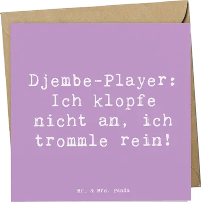 Produktbild von Mr. & Mrs. Panda Grußkarte Spruch Djembe Rhythmus - Lavendeltraum - Geschenk, Glückwunschkarte, doppelkarte, faltkarte, Musiker, Klappkarte, Lernen, Trommeln, Instrument
