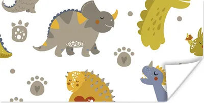 Produktbild von MuchoWow® Poster Dinosaurier - Kinder - Design - Jungen - Mädchen - Kinder 40x20 cm - Poster für die Wand - Poster Schlafzimmer