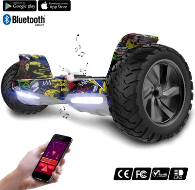 Produktbild von Markboard 8,5 Zoll Offroad Hoverboard All Terrain  mit leistungsstarker LED-Motorbeleuchtung Bluetooth-App für Erwachsene und Kinder hip hop Self Balancing Scooter Elektroscooter