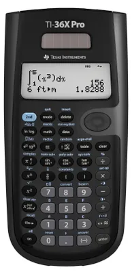 Image de Calculatrice Texas Instruments TI-36X PRO pour l'enseignement (4 lignes), uniquement avec manuel et interface en français, modèle 36PRO/TBL/1L1, couleur noire