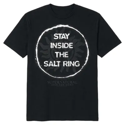 Produktbild von Supernatural - "Stay Inside The Salt Ring" T-Shirt für Herren/Damen Uni, Baumwolle TV35747 (L) (Schwarz)