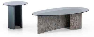 Image de Set de table moderne en deux parties avec plateaux en verre au design élégant