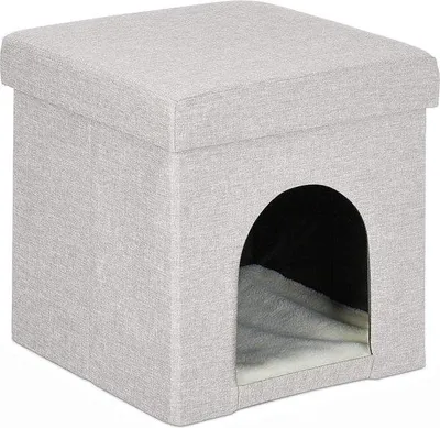 Produktbild von Famanu Katzenhaus Warmes Plüsch Katzeniglo - Waschbares Hundebett mit Abnehmbarem Kissen
