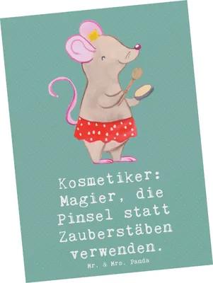 Produktbild von Mr. & Mrs. Panda Postkarte Kosmetiker Magie - Meeresbrise - Geschenk, Ansichtskarten, Berufsalltag, Pinseltechniken, Postkarten, Fotokarte, Ansichtskarte, Beruf, Wellness