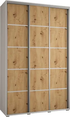 Produktbild von MEBLE KRYSPOL Davos 4 Schrank, drei Türen - 235,2x150x45 cm - Weiß Artisan Silber