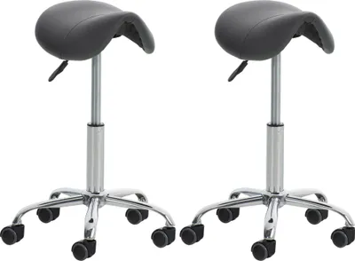 Produktbild von 2er Set Arbeitshocker HLO-CP130 Kunstleder  grau