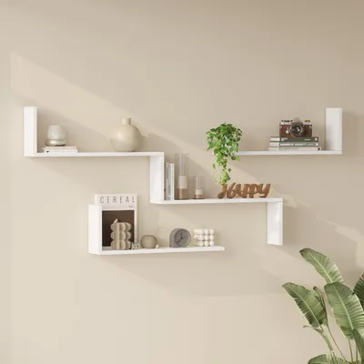 Image de Ensemble d'étagères murales 3 pièces 'Vepinshul' modulaire blanc