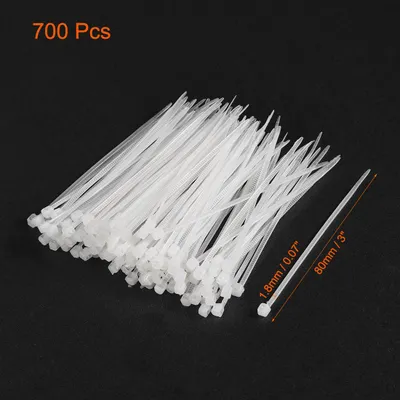 Produktbild von 700 Stš¹ck Markierung Kabelbinder Wei? 80mmx1.8mm Selbstsichernde Kabelbinder Set Best?ndige Kabelbinder Wiederverschlie?bar Kabel Organizer fš¹r Kabelmanagement Kabelschutz