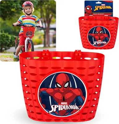 Produktbild von MARVEL Spider-Man Kinderlenkerkorb, Jungenkorb für Fahrrad, Roller 20x15x16 cm