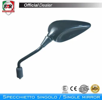 Image de FAR approuvé guidon droit miroir 5742 look carbone pour Kawasaki