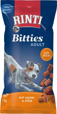 Produktbild von Rinti - Snack Bitties 16x75g  |  Huhn & Käse