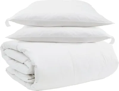 Produktbild von Bettdecken Set mit Kissen 3 pcs Weiß Daunenfeder