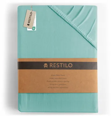 Produktbild von RESTILO Jersey Spannbettlaken Baumwolle Türkis 200x200 cm