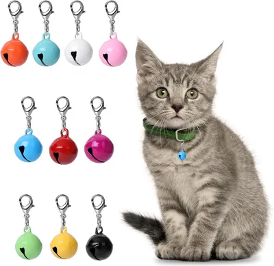 Image de Colliers pour chats avec grelots - Lot de 10 - Grelots pour colliers de chats - Accessoires pour colliers - Bijoux pour colliers