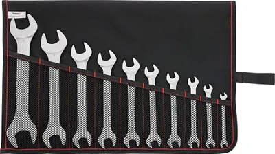 Produktbild von FORMAT Doppelmaulschlüssel-Satz DIN3110 6-32 mm, 10-teilig in Rolltasche