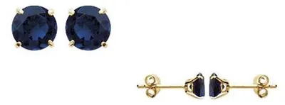 Produktbild von Paar Ohrstecker Vergoldet Blau Zirkonia 6mm 5331