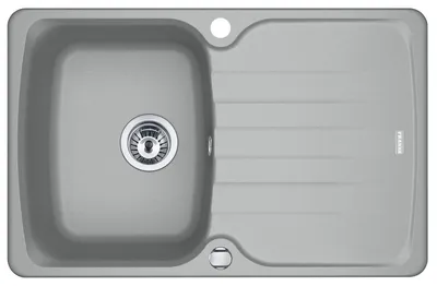 Produktbild von FRANKE Spüle ANTEA AZG 611-78 in STEINGRAU mit Excenterbedienung Drehknopf Chrom / Ausschnittmaß 760 x 480 mm R27 / Granitspüle