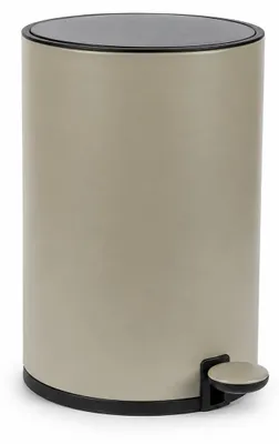 Produktbild von Pedaleimer 5l Braun Taupe - Treteimer Softclose Edelstahl rund Bad, KI-generiertes Bild