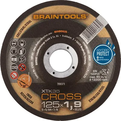 Produktbild von Rhodius XTK35 Cross Trennen und Schleifen in einem Stahl Edelstahl, Verpackungseinheit:1 Stück, Durchmesser:125 mm