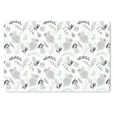 Produktbild von MuchoWow® Schreibtischunterlage Kaninchen - Muster - Frühling 60x40 cm - XXL Mauspad - Großes Mauspad
