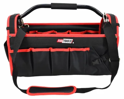 AWTOOLS Werkzeugtasche offen mit 31 Taschen, 48x23x28 cm