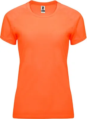 Image de Roly Sport CA0408 | Bahreïn Femme T-shirt à manches raglan - Couleur : Orange fluo 223 - Taille : XL