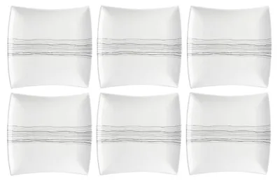Image de Set de 6 assiettes plates carrée - 26 cm x 26 cm - Porcelaine