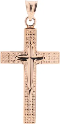 Produktbild von Golders Kreuz Anhänger aus 585 Rotgold mit Textur, Anhänger Schmuck für Damen