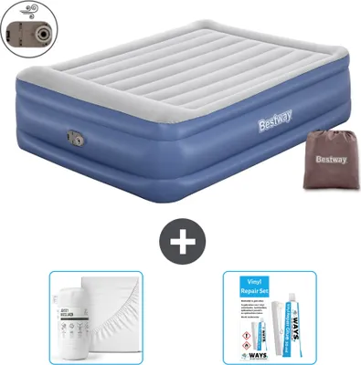 Obrázek produktu pro Bestway nafukovací matrace - pro 2 osoby - 152 x 203 x 56 cm - šedomodrá - včetně příslušenství