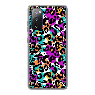 Produktbild von MuchoWow® Handyhülle Schutzhülle Hülle für Samsung Galaxy S20 FE Pantherdruck - Regenbogen - Weiß Silikon Softcase Handy Hülle - Abdeckung