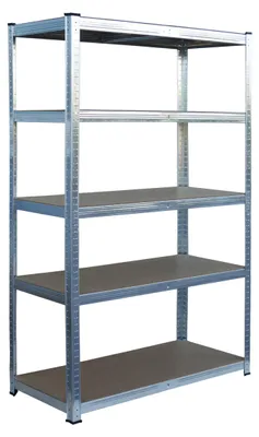 Produktbild von Relaxdays Schwerlastregal, 5 Ebenen, HBT: 200 x 100 x 50 cm, bis 875 kg, Keller & Garage, Lagerregal, Stahl, silber, KI-generiertes Bild
