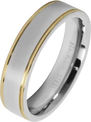 Produktbild von Akzent Partnerring aus Edelstahl, Herren, bicolor