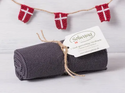 Produktbild von Solwang Küchentuch WARM GRAU DUNKEL gestrickt Putztuch Geschirrtuch Handtuch