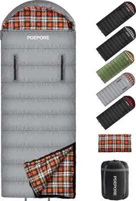 Produktbild von Famanu Schlafsack für Erwachsene Leichtgewicht 3-4 Jahreszeiten - Mit Kopfkissen und Armreißverschluss
