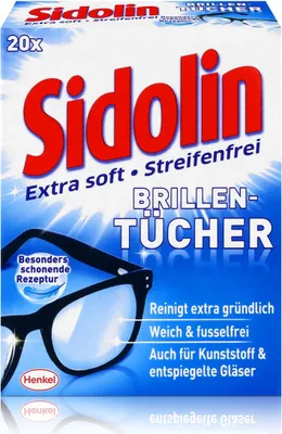 Produktbild von Sidolin Brillenputztücher 20 Stück Reinigungstücher Tücher Reinigen Putztuch