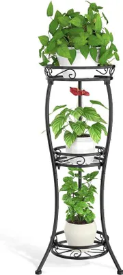 Produktbild von Famanu Blumenständer mit 3 Ebenen - Schwarz