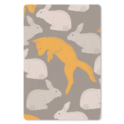 Produktbild von MuchoWow® Mauspad Mousepad Fuchs - Hase - Muster 18x27 cm - Mousepads - Maus Mat - Pad - Mausunterlage